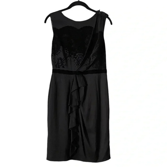 ELIE TAHARI Mally Black Silk Blend Sleeveless Dress sz S Style ER1RM600 Short - Picture 2 of 13